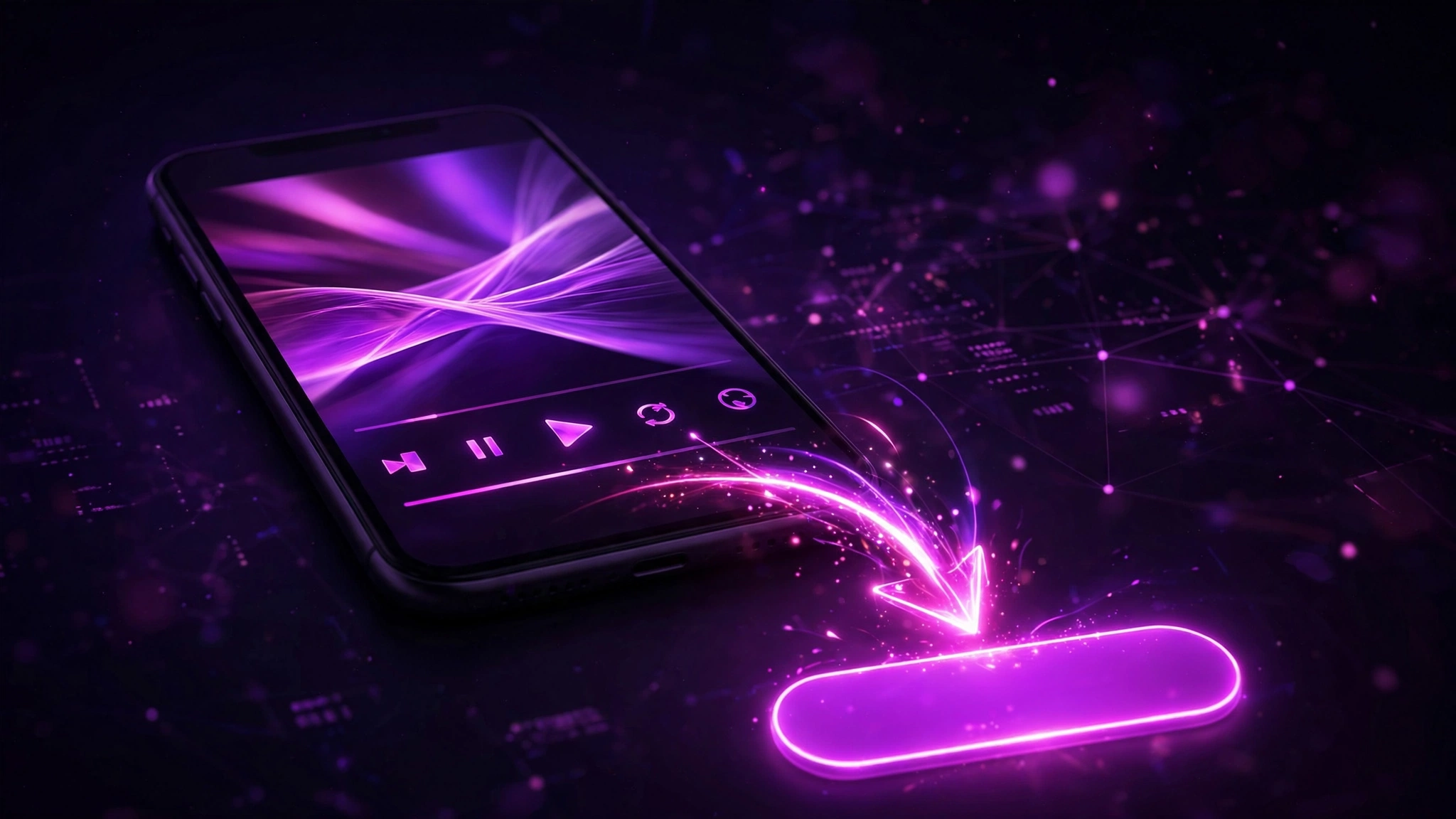 Smartphone with video and glowing call to action button