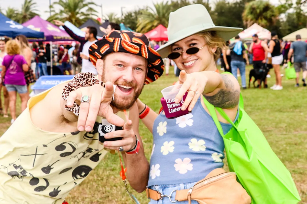 Festival goers sampling beer at the Orlando Beer Festival