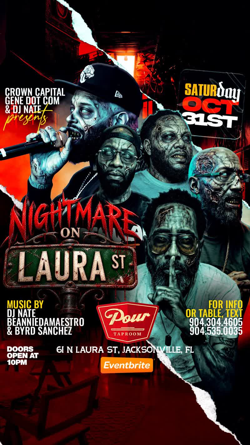 Nightmare on Laura Street flyer, Pour Taproom Jacksonville
