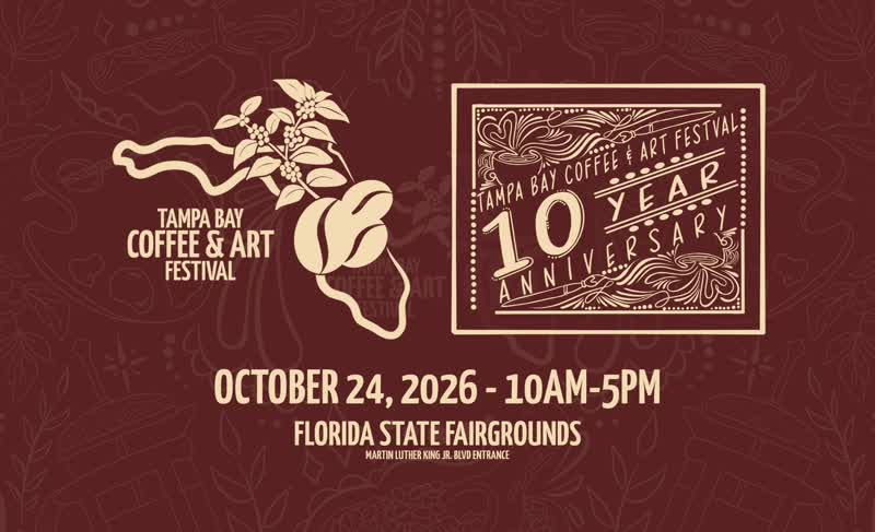 Tampa Bay Coffee and Art Festival flyer, Florida State Fairgrounds Tampa