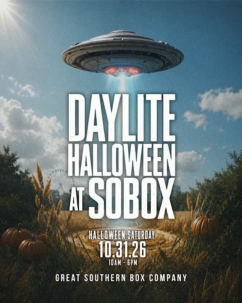 Daylite Halloween Festival flyer at SOBOX, Great Southern Box Company, Orlando