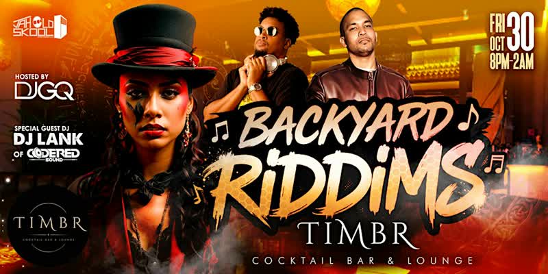 Backyard Riddims Halloween party flyer, TIMBR, Fort Lauderdale