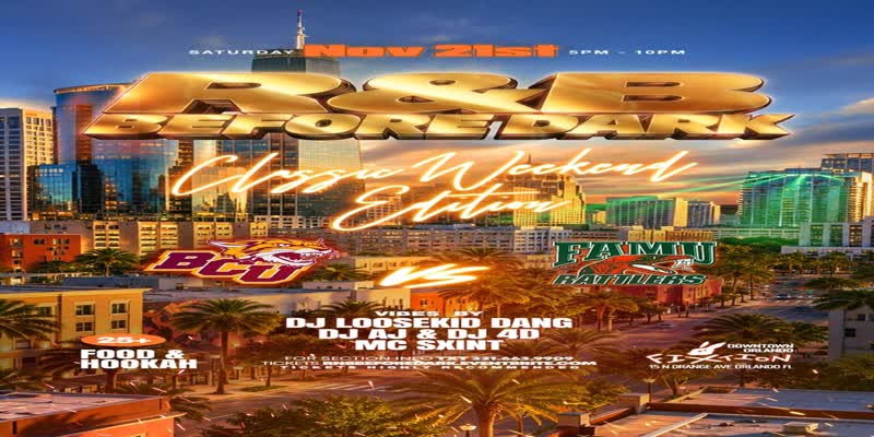 R&B Before Dark Day Party Classic Weekend flyer, Fixtion Restaurant and Bar, Orlando