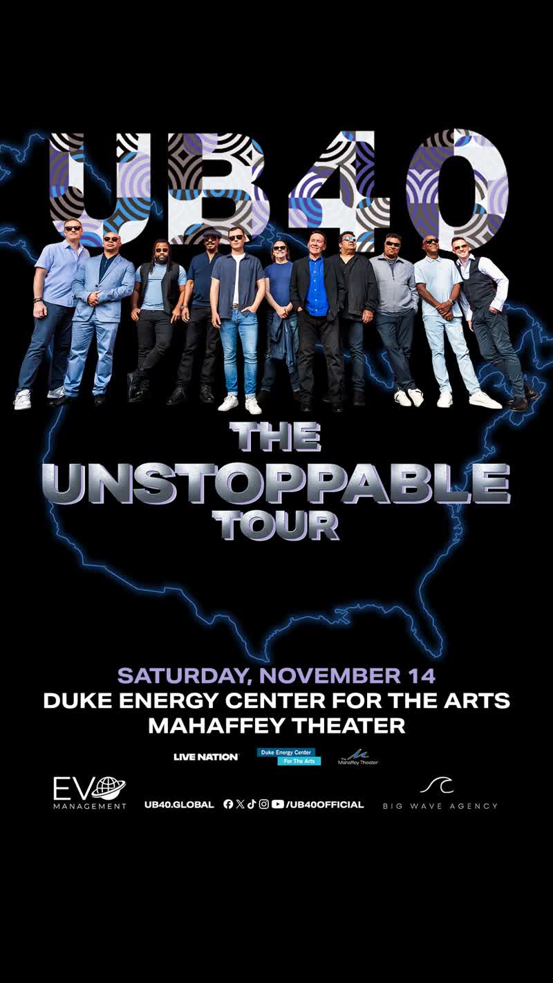 UB40 The Unstoppable Tour flyer, Mahaffey Theater, St. Petersburg