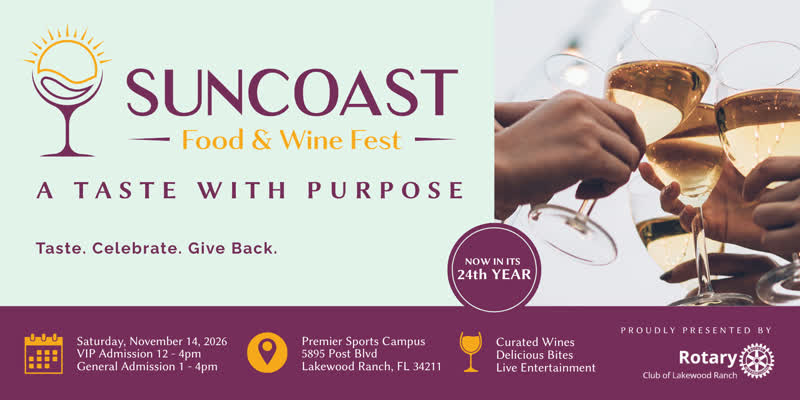 Suncoast Food and Wine Fest event flyer
