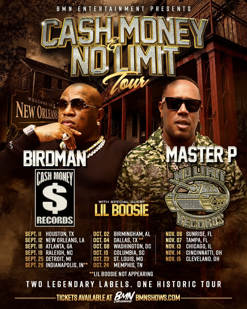 Cash Money and No Limit Tour event flyer