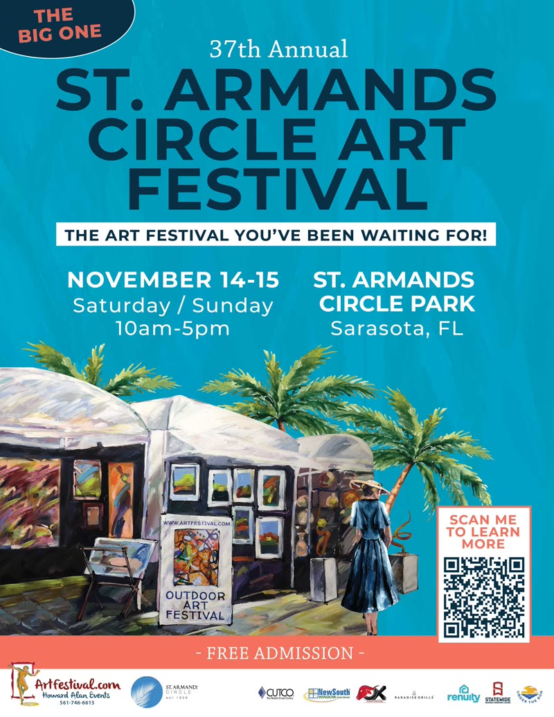 37th Annual St. Armands Circle Art Festival flyer, St. Armands Circle Park Sarasota