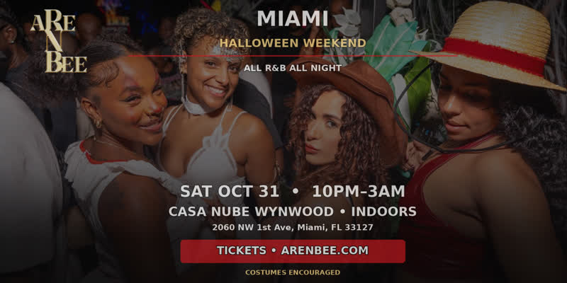 ARE N BEE Miami Halloween Weekend flyer, Casa Nube Wynwood Miami