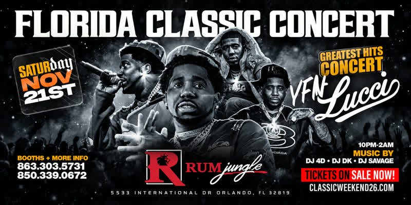 Florida Classic Concert YFN Lucci flyer, Rum Jungle Orlando