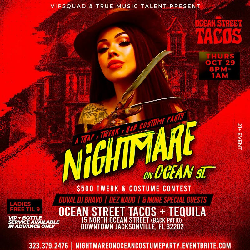 Nightmare on Ocean Street event flyer