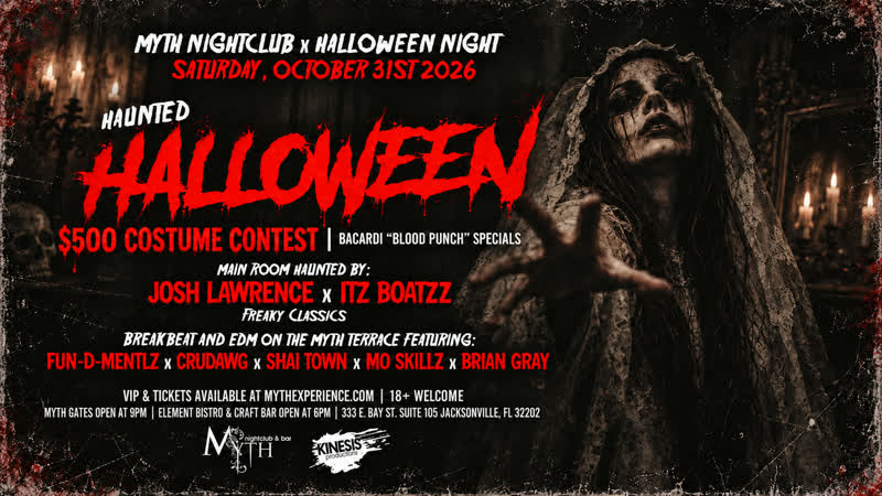 Haunted Halloween at Myth Nightclub event flyer