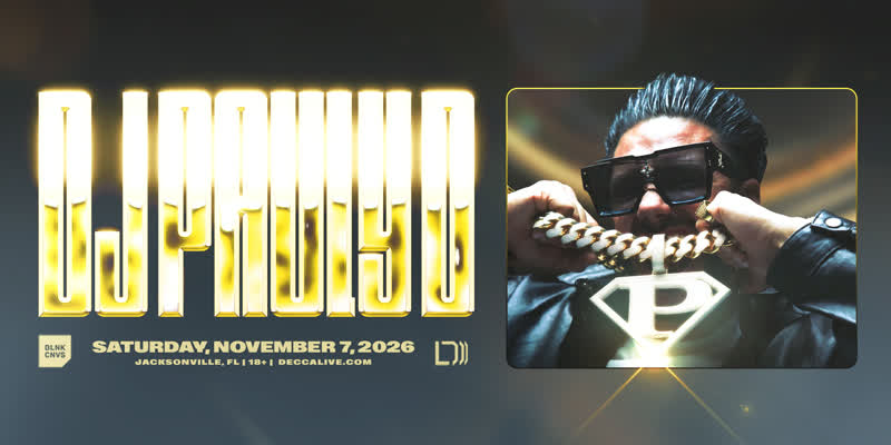 DJ Pauly D at Decca Live event flyer
