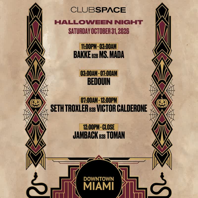 Halloweek: Bedouin, Seth Troxler b2b Victor Calderone, Jamback b2b Toman event flyer