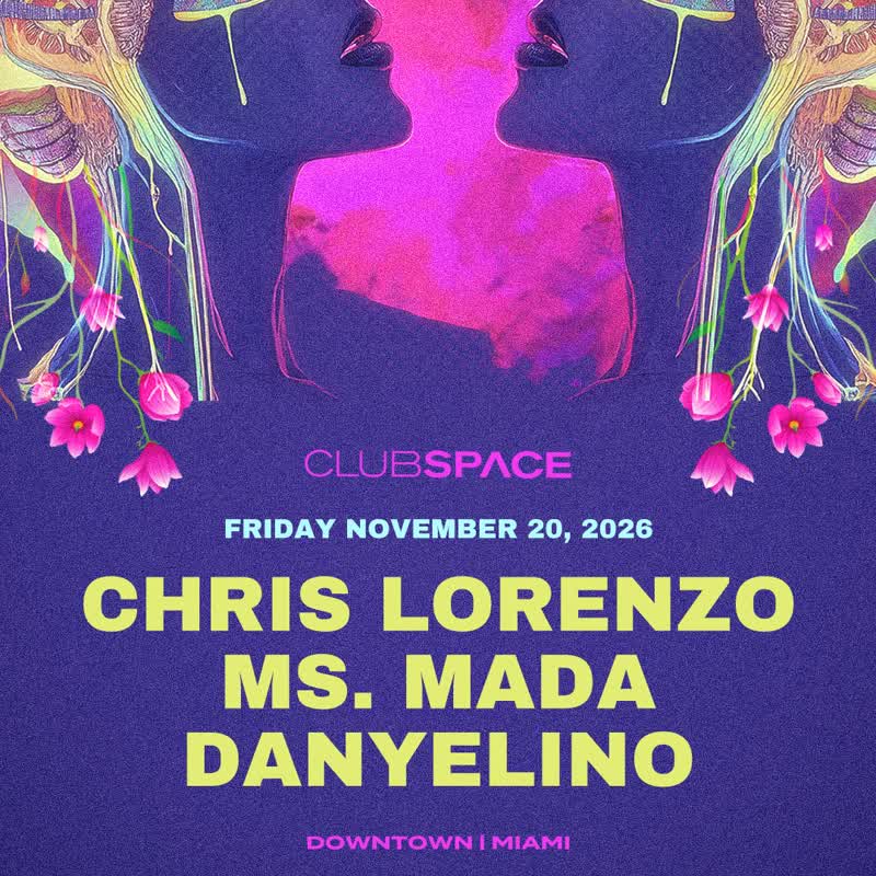 Chris Lorenzo at Club Space event flyer