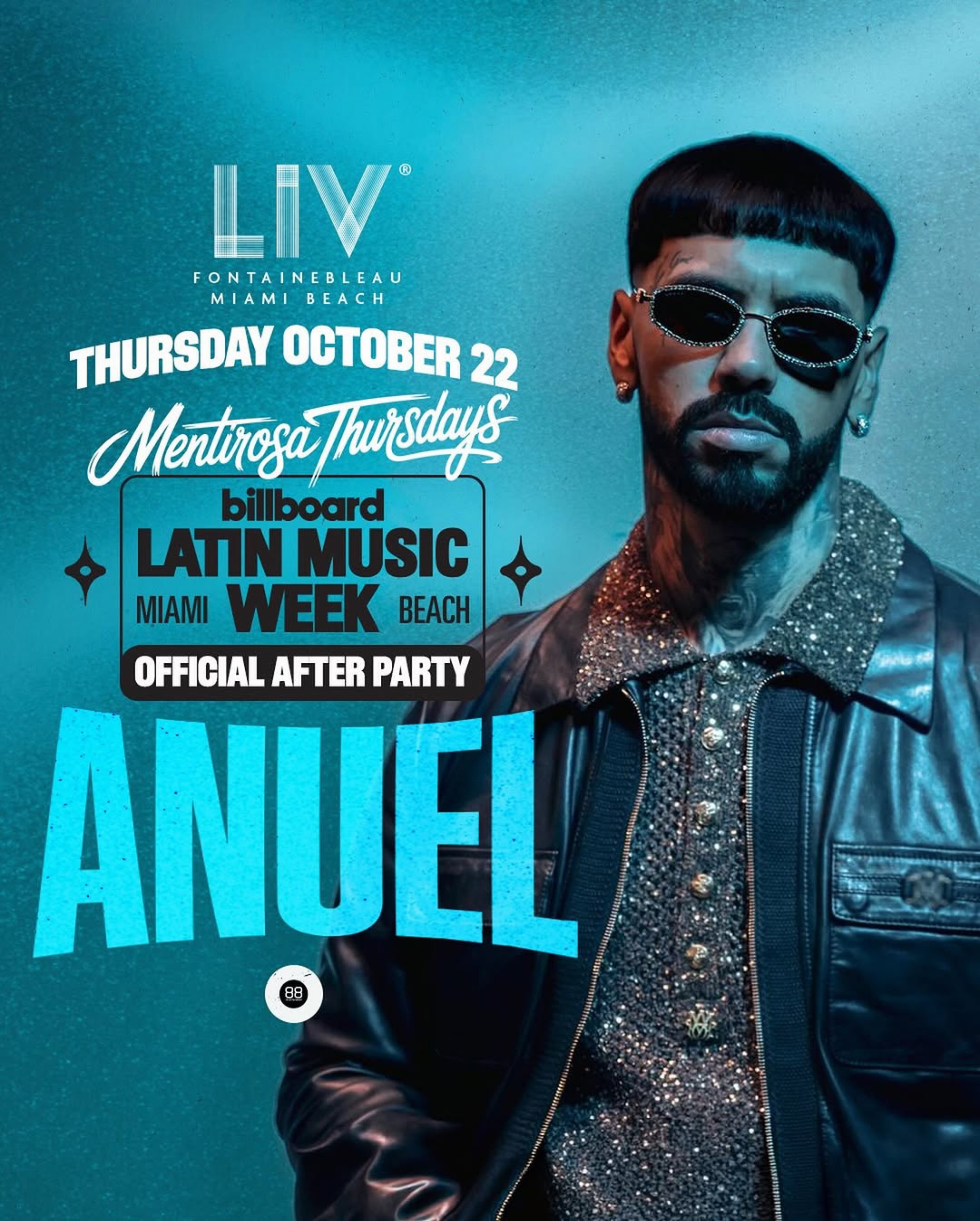 Anuel AA Billboard Latin Music Week After Party event flyer