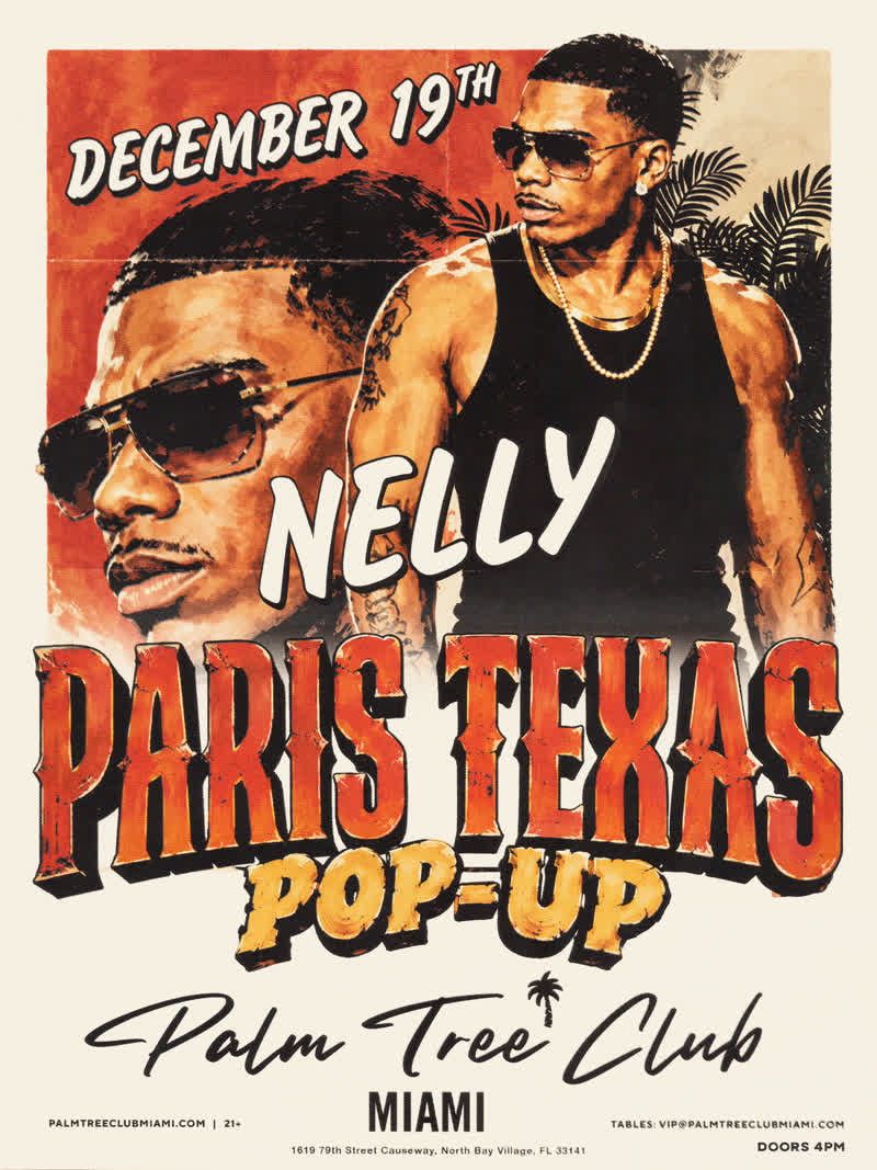 Nelly at Palm Tree Club Miami event flyer