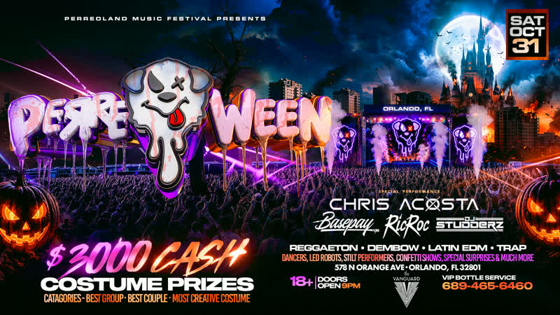 PERREOWEEN event flyer, The Vanguard Orlando