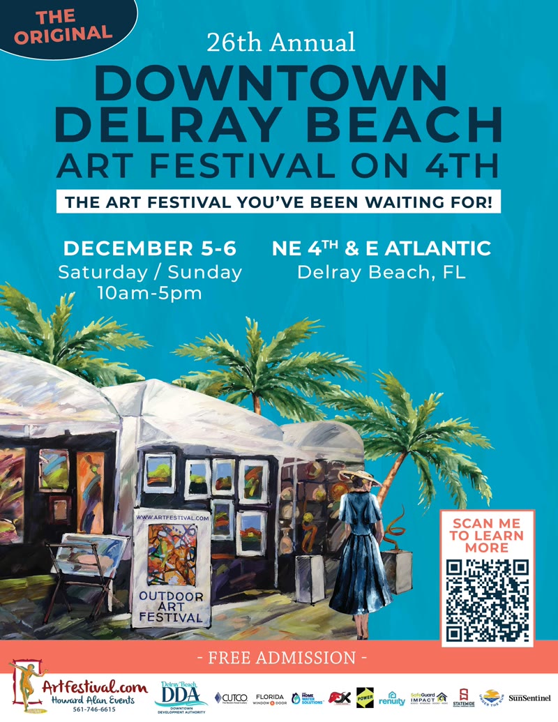 26th Annual Downtown Delray Beach Art Festival on 4th flyer, NE 4th Avenue and E Atlantic Avenue Delray Beach