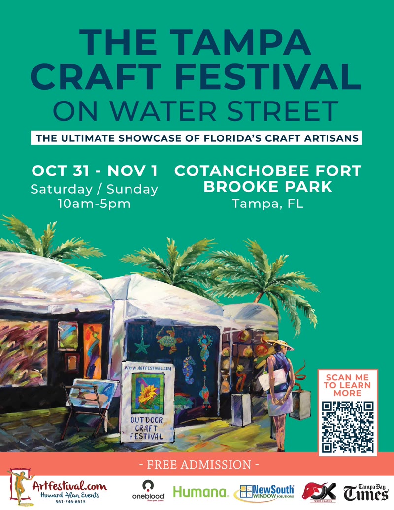 The Tampa Craft Festival on Water Street flyer, Cotanchobee Fort Brooke Park Tampa
