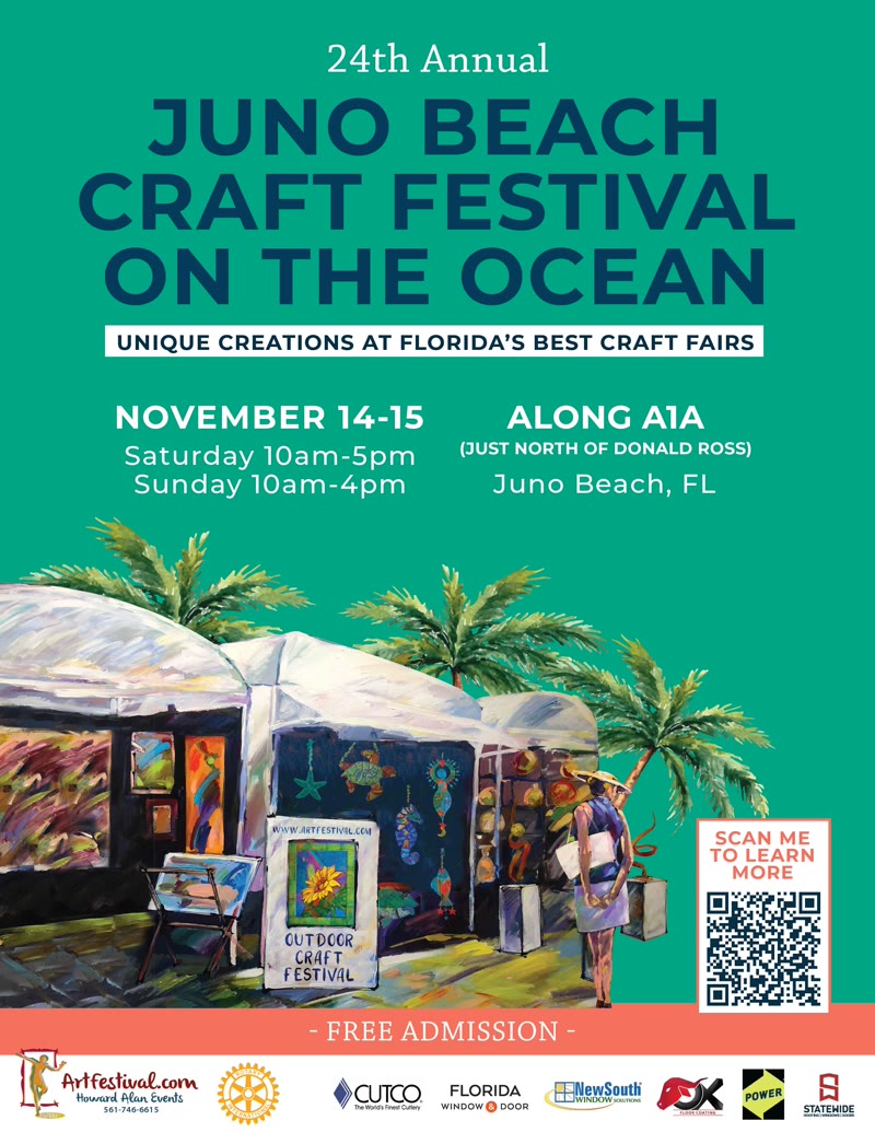 24th Annual Juno Beach Craft Festival on the Ocean flyer, along A1A Juno Beach