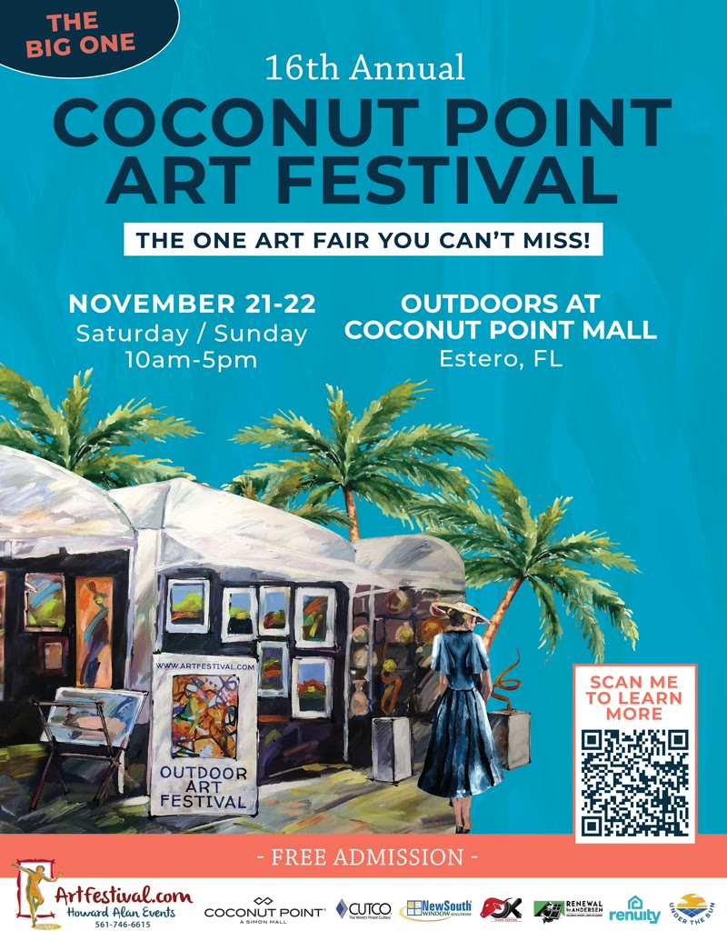 16th Annual Coconut Point Art Festival flyer, Coconut Point Mall Estero