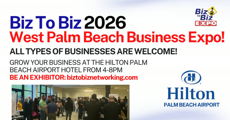 Palm Beach Business Trade Expo flyer, Hilton Palm Beach Airport Hotel West Palm Beach