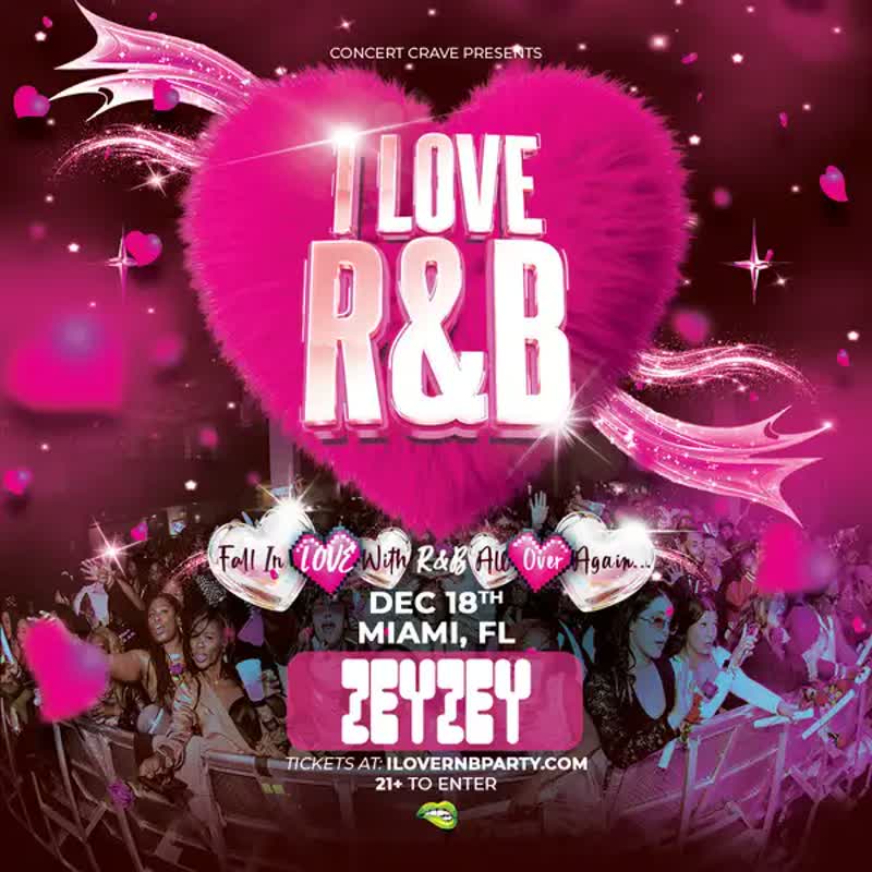 I LOVE R&B PARTY Miami event flyer