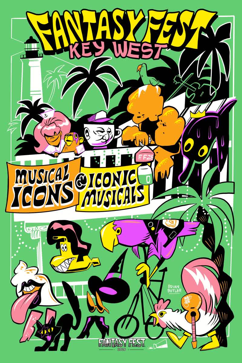 Fantasy Fest Key West 2026 official poster by Brian Butler