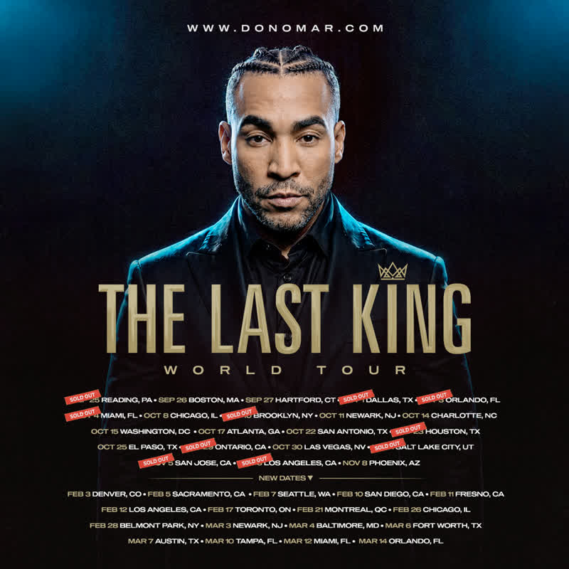 Don Omar The Last King World Tour poster with 2027 tour dates