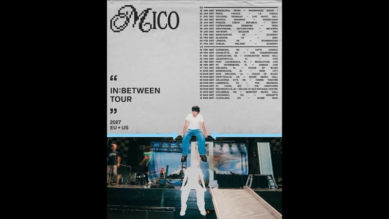 MICO IN:BETWEEN Tour poster, Revolution Live Fort Lauderdale