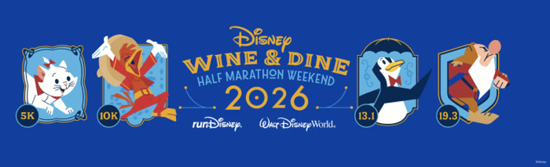 Disney Wine and Dine Half Marathon Weekend 2026 event graphic