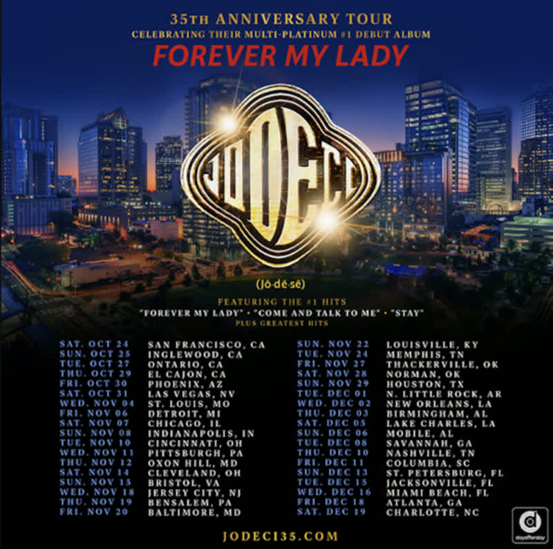 Jodeci 35th Anniversary Tour of Forever My Lady live at Florida Theatre Jacksonville on December 15 2026