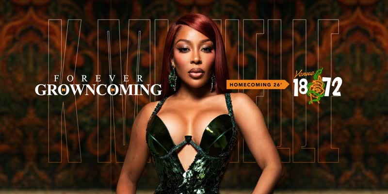 Forever Growncoming party flyer featuring K. Michelle at Venue 1872 in Tallahassee