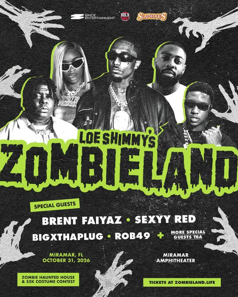 Loe Shimmy Zombieland event flyer