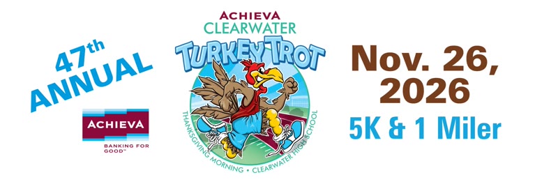 Achieva Clearwater Turkey Trot official race banner, Clearwater
