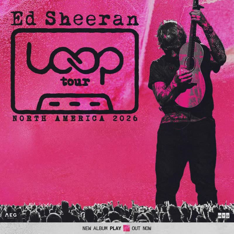 Ed Sheeran LOOP Tour North American stadium tour graphic