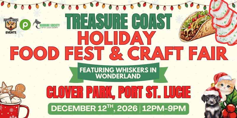 2nd Annual Treasure Coast Holiday Food Fest and Craft Fair flyer, Clover Park Port St. Lucie