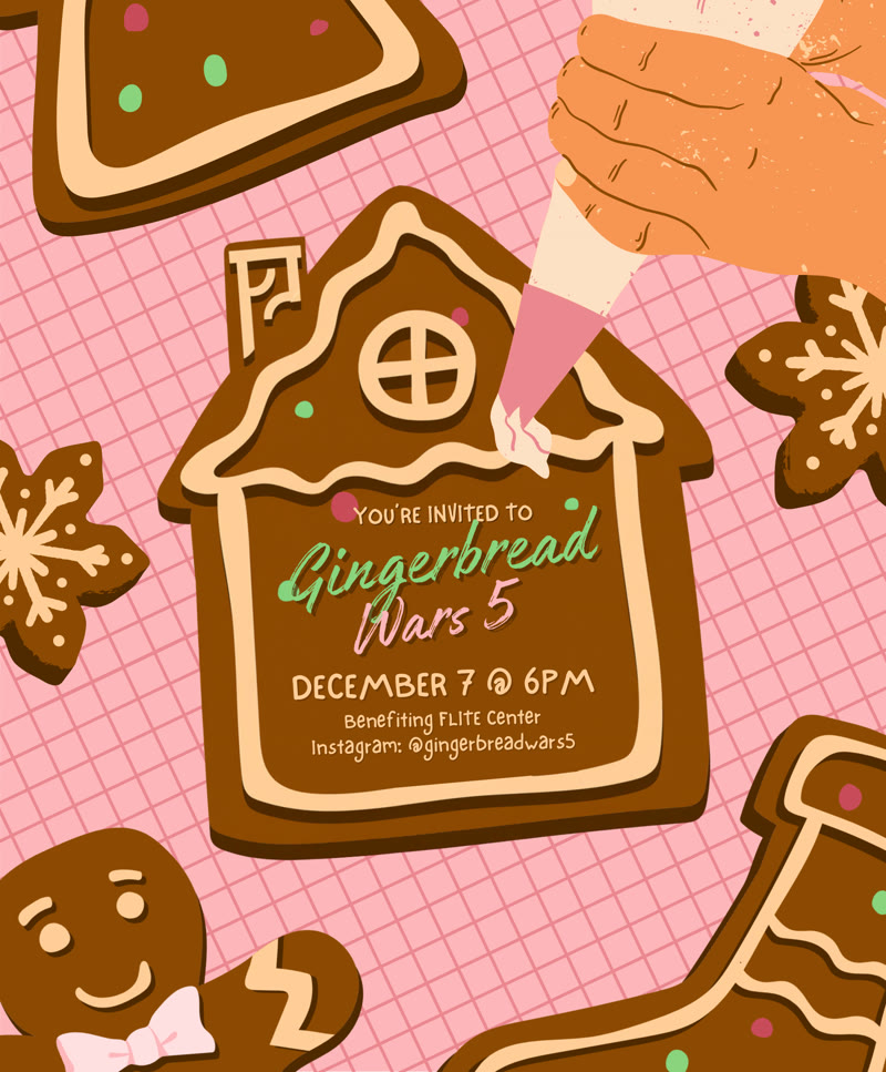Gingerbread Wars 5 flyer, December 7 at Tower Club, Fort Lauderdale, benefiting FLITE Center